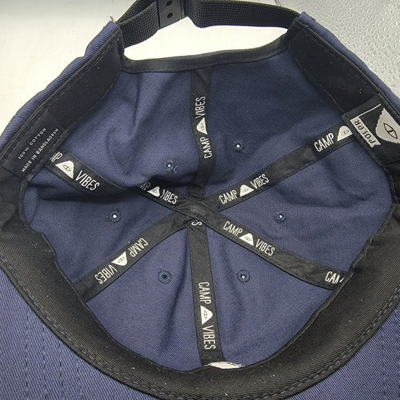 Poler Camp Vibes Big Bill Flopster Strapback Hat Blue Casual Hiking Outdoors - Picture 7 of 11